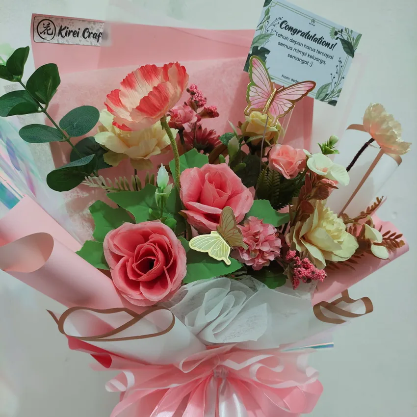 Flower Bouquet Pink 2 Kirei Crafts