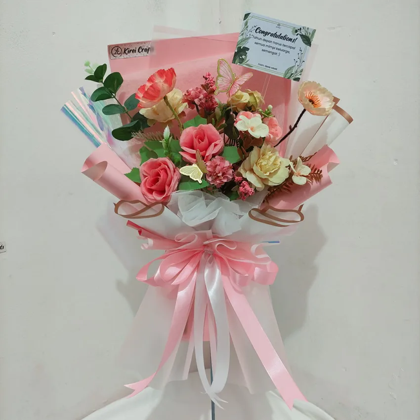 Flower Bouquet Pink Kirei Crafts